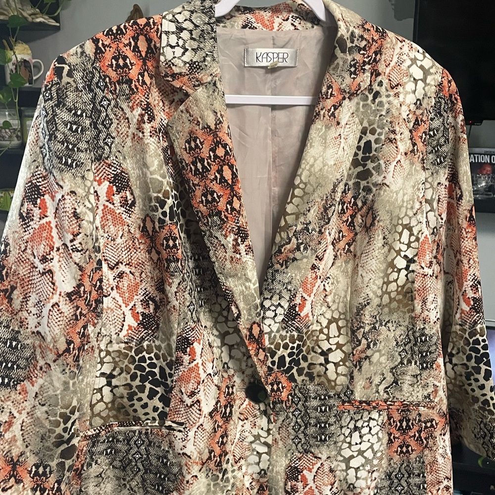 Kasper Women's Multicolor Snake Print Blazer